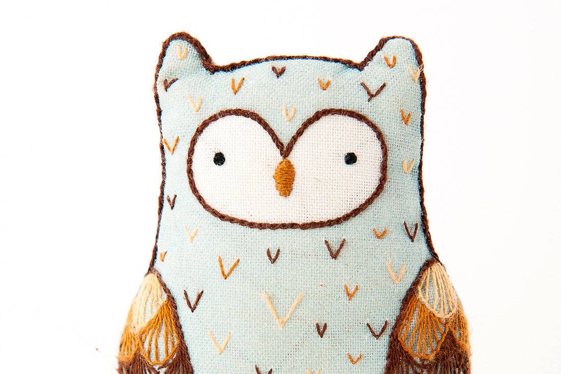 Horned Owl Embroidery Kit