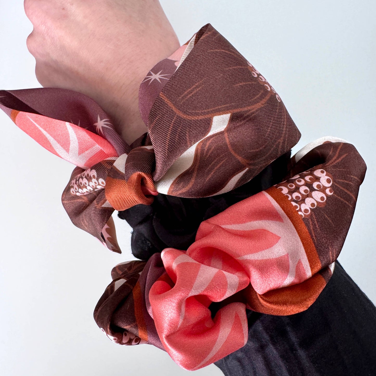 Lunar Blossom Skinny Silk Scarf Lunar Blossom