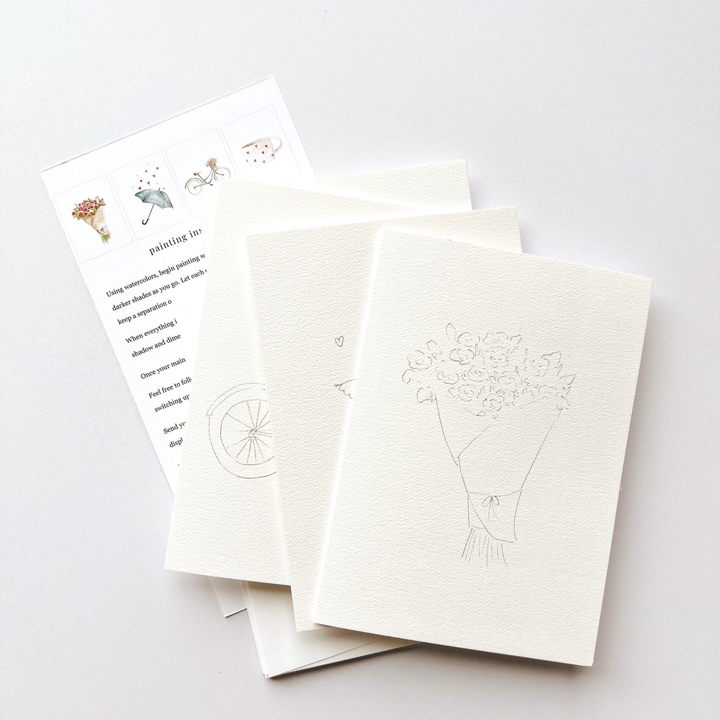 Love Sweet Love Paintable Watercolor Notecards