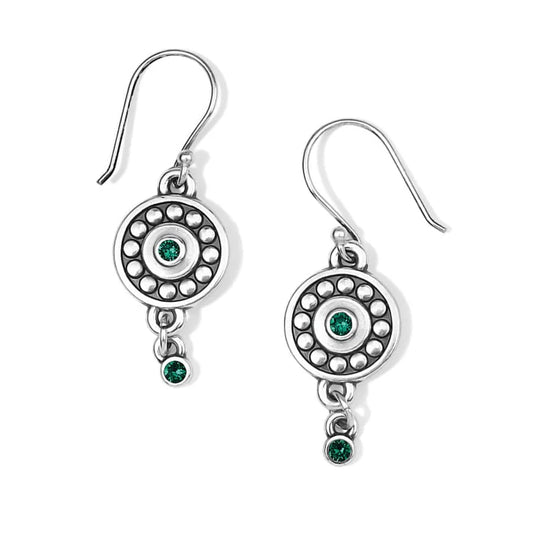 Pebble Dot Medali Reversible French Wire Earrings May-Emerald