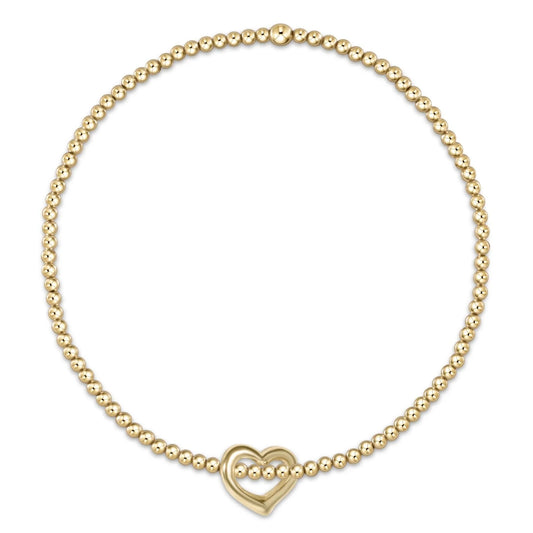 egirl Classic Gold 2mm Bracelet - Love Small Gold Charm