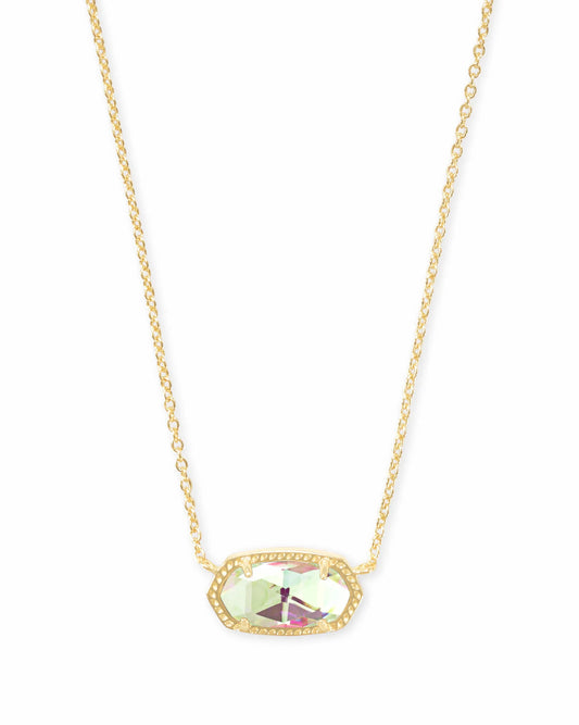 Elisa April Birthday Gold Necklace Dichroic Glass