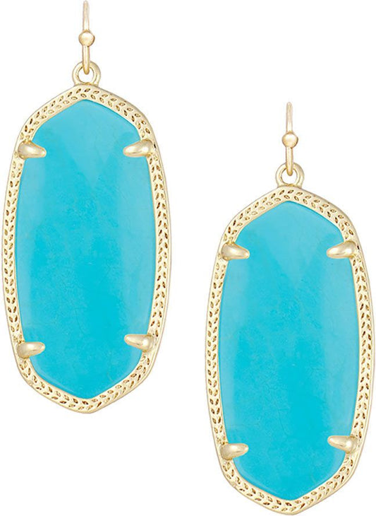 Elle Earrings Gold Turquoise Sale