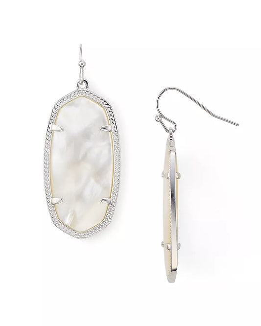 Elle Earrings Silver Ivory Mother of Pearl