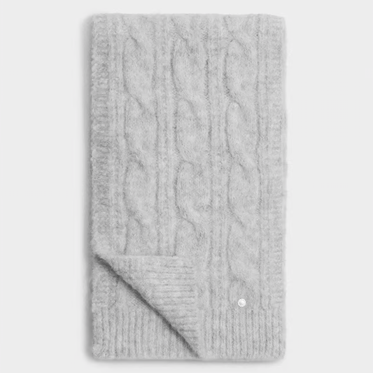 Light Gray Cable Knit Scarf