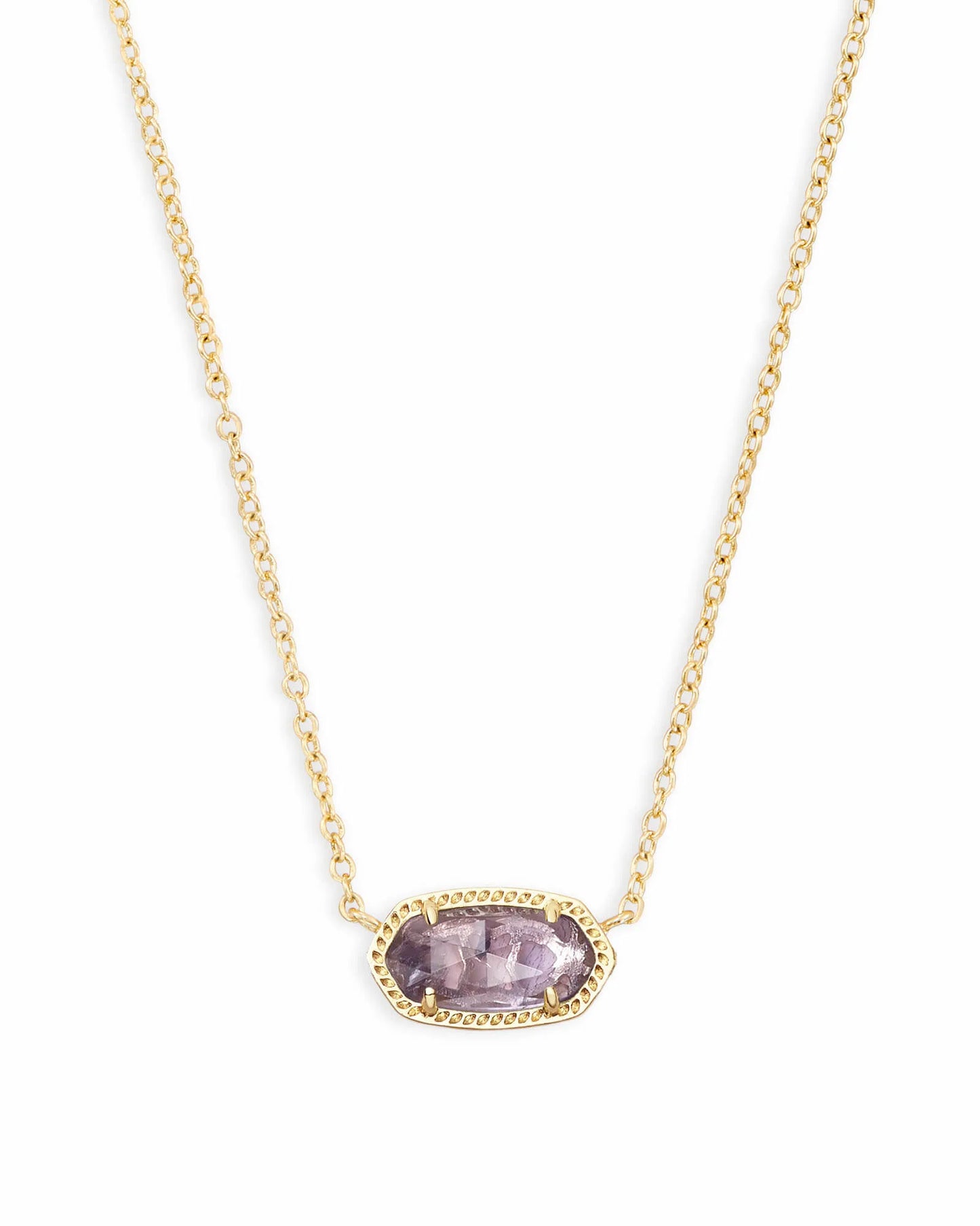 Elisa February Birthday Gold Necklace Amethyst