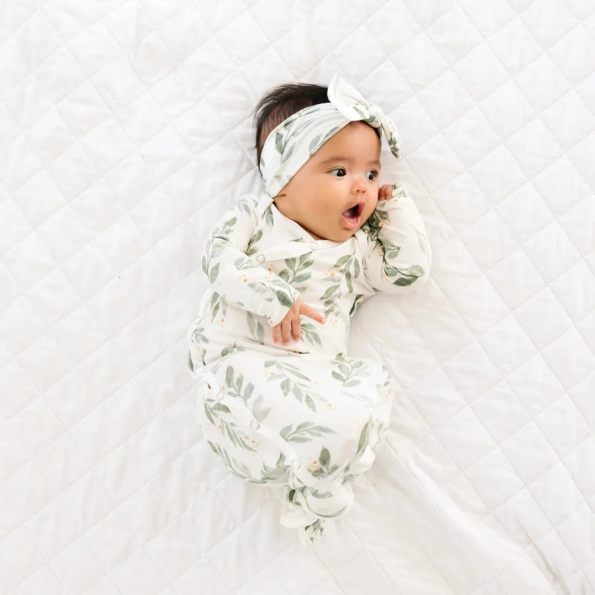 Newborn Knotted Gown Fern