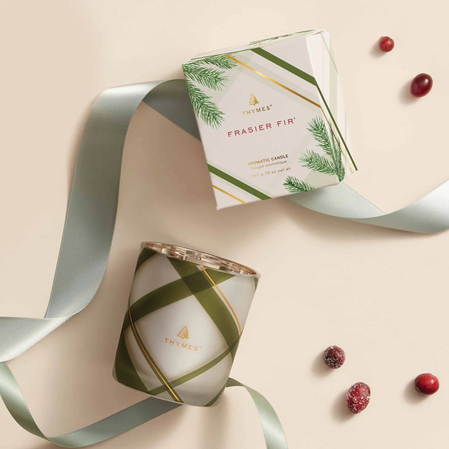 Frasier Fir Frosted Plaid 2oz Votive Candle