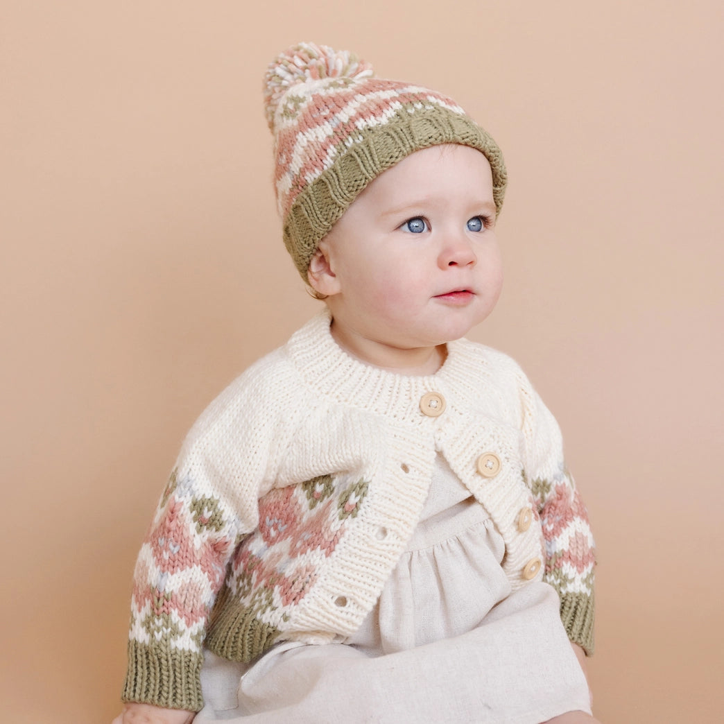 Fairisle Knit Hat Beanie Pastel