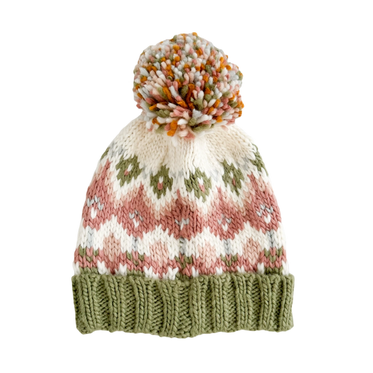 Fairisle Knit Hat Beanie Pastel