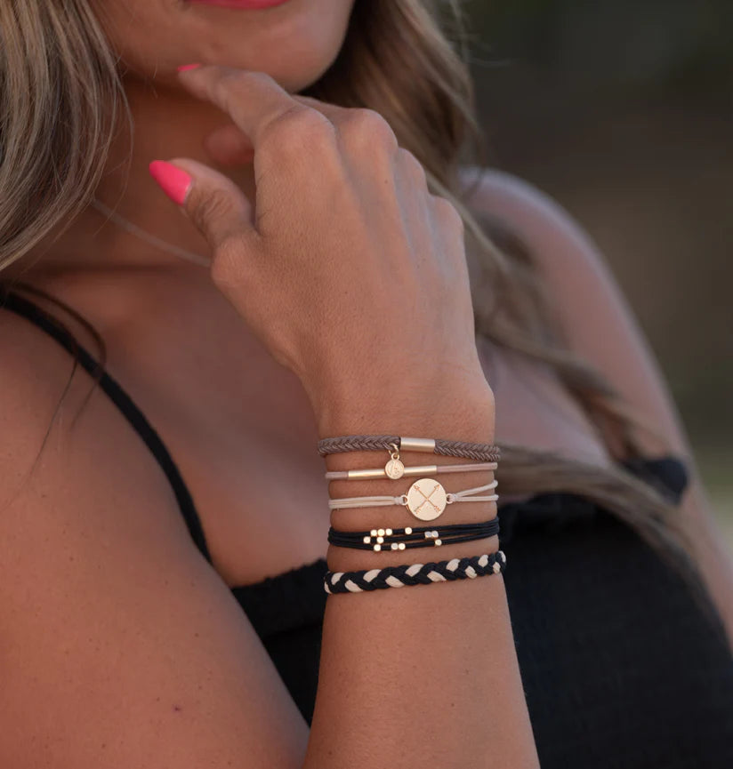 Focus Gold Arrow Charm Hair Tie Bracelet Set