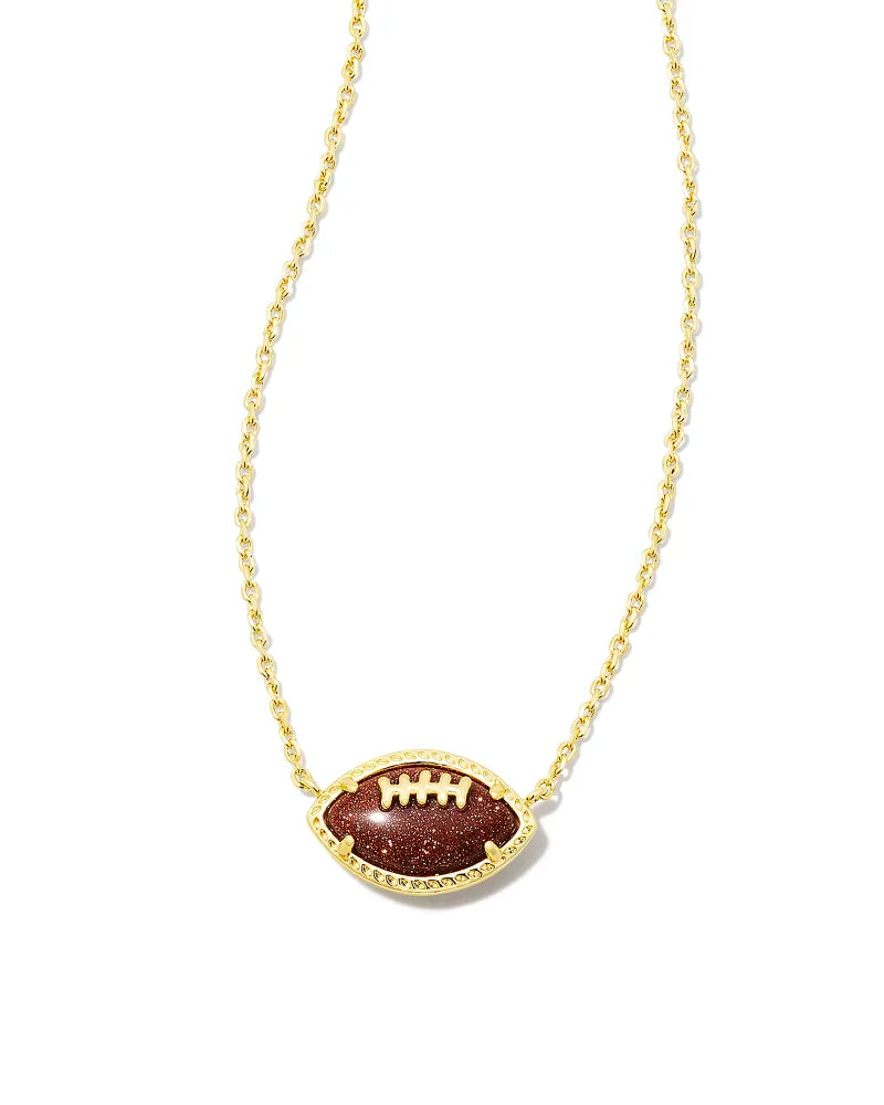 Football Orange Goldstone Gold Necklace