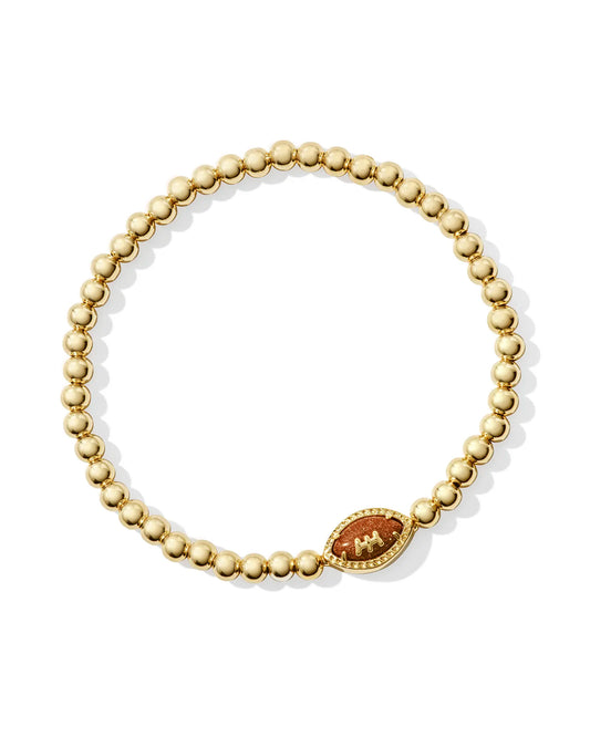 Football Stretch Gold Bracelet Orange Goldstone