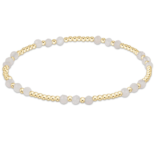 Gemstone Gold Joy Pattern 3mm Bead Bracelet Moonstone