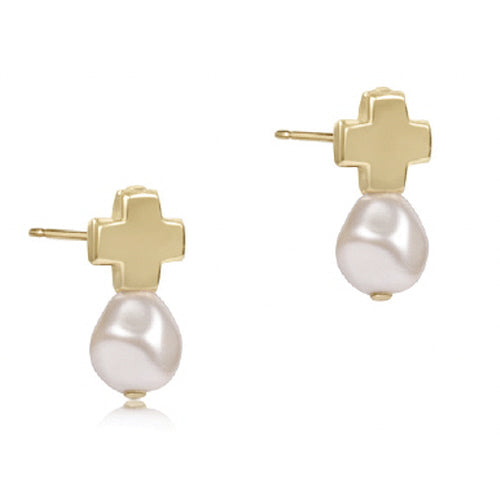 Signature Cross Gold Stud Pearl