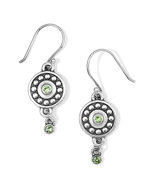 Pebble Dot Medali Reversible French Wire Earrings August-Peridot