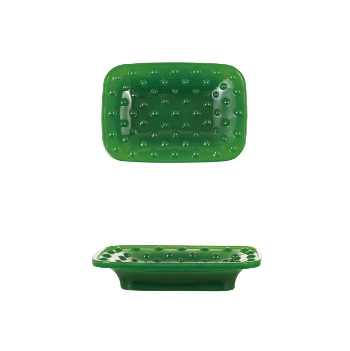 Green Translucent Glass Soap Dish