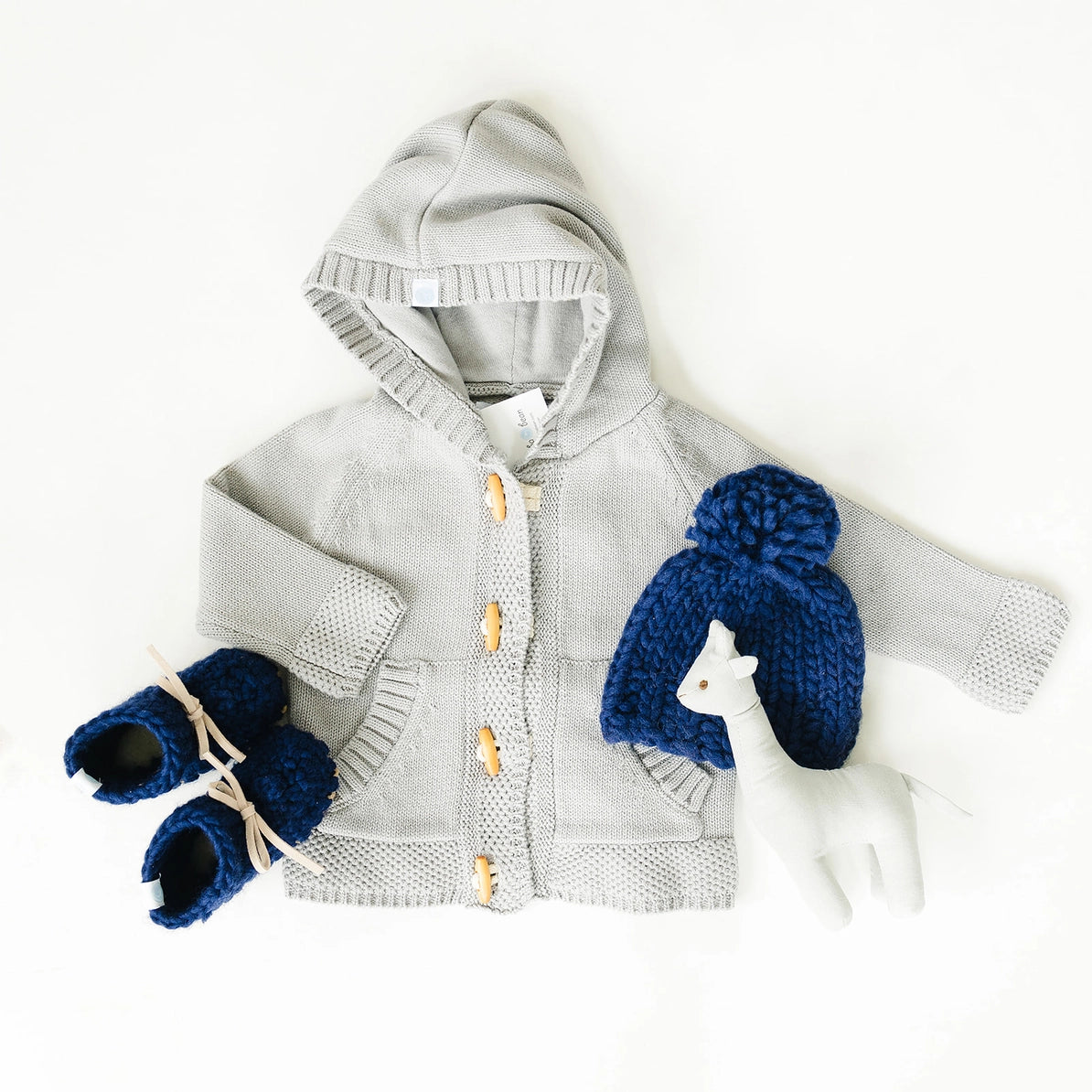 Hoodie Sweater Knit Grey