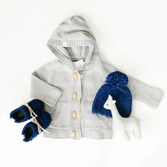 Hoodie Sweater Knit Grey