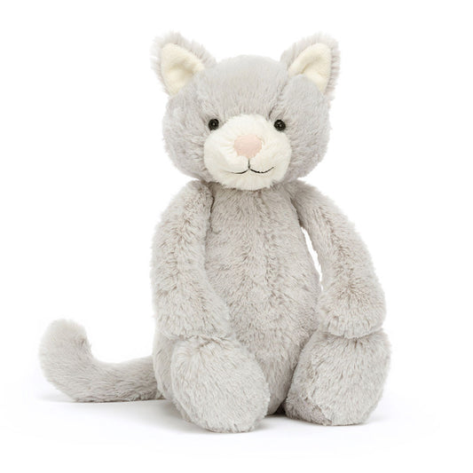 Bashful Grey Stuffed Kitty Small