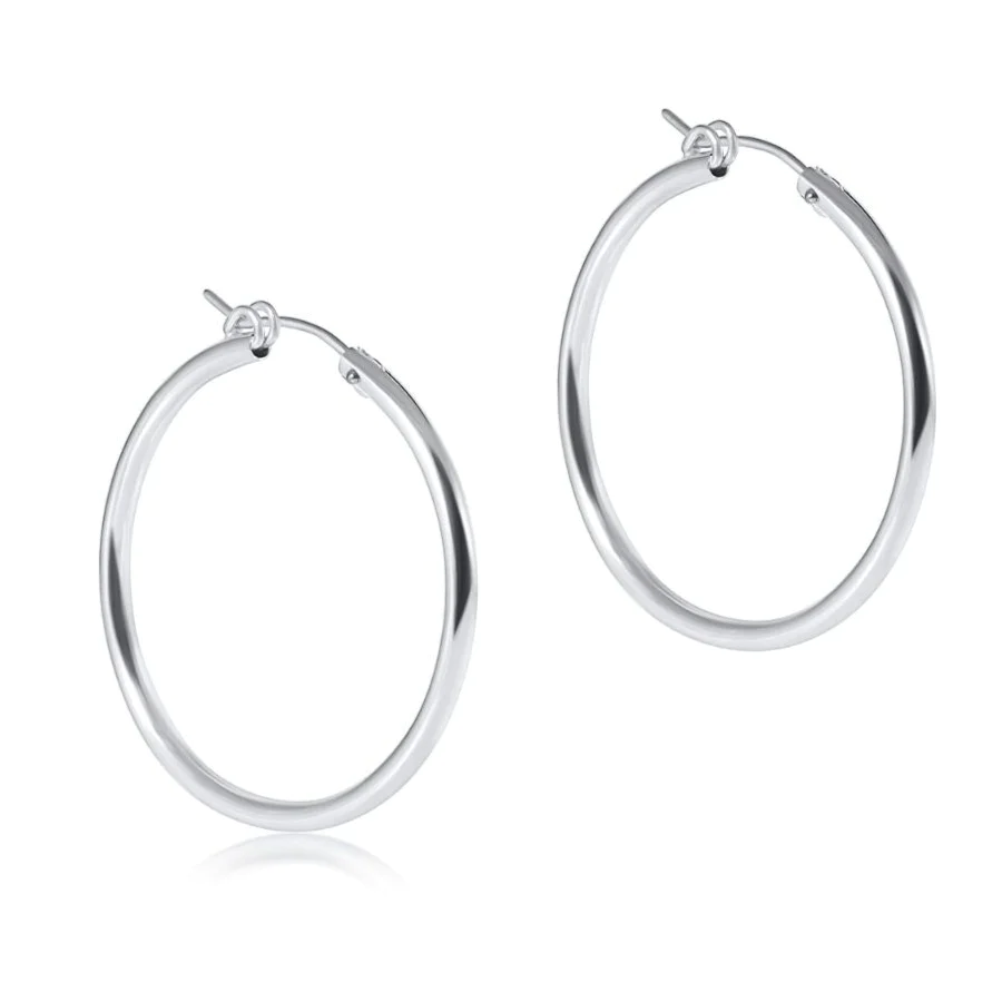 Round Sterling 1.25" Hoop Smooth