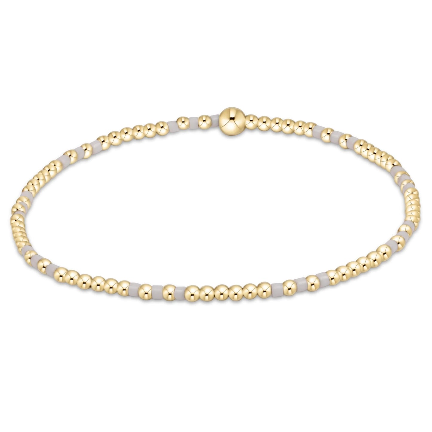 Hope Joy Pattern 2mm Bead Bracelet White