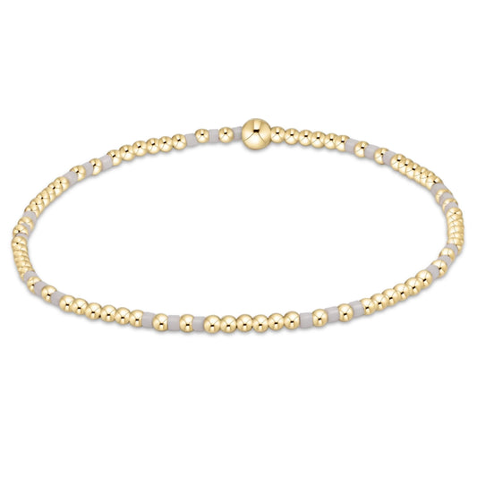 Hope Joy Pattern 2mm Bead Bracelet White