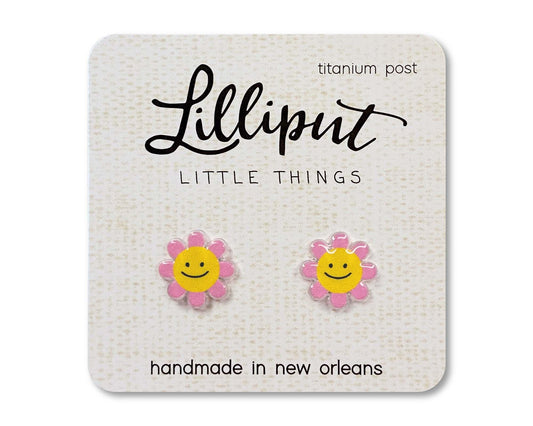Lilliput Easter Daisy Earrings Pink