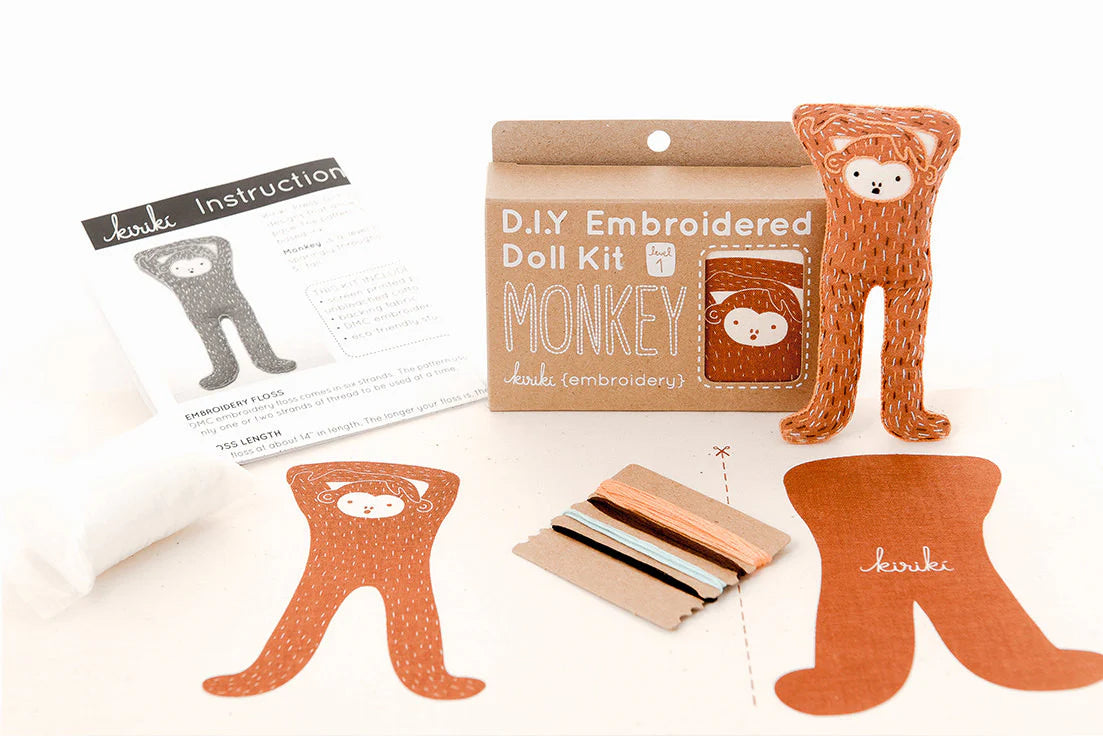 Monkey Embroidery Kit