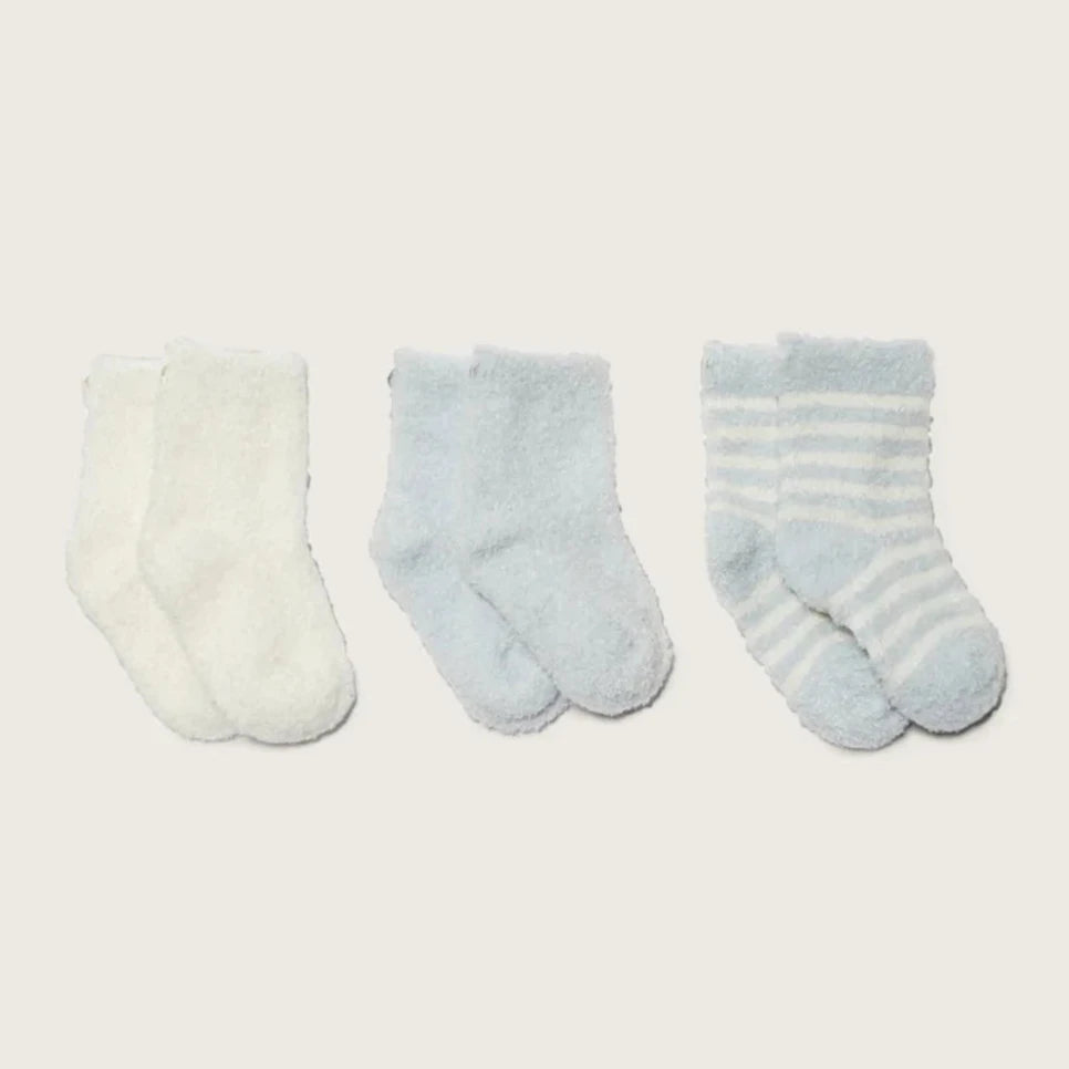 Barefoot Dreams Infant Socks 3-Pack Blue