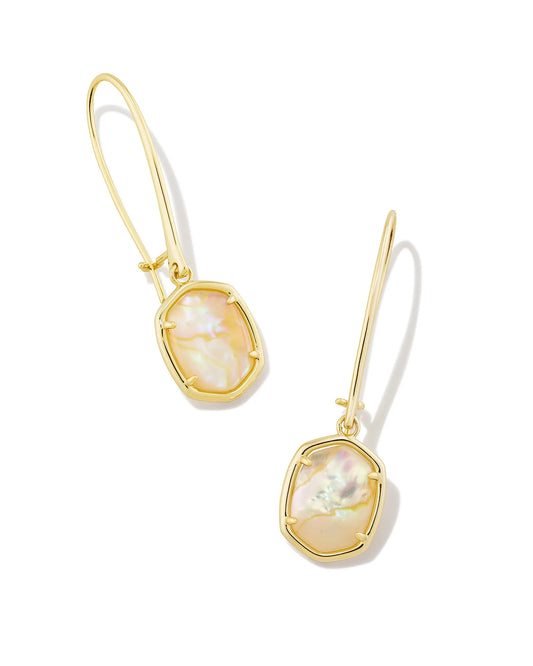 Daphne Wire Drop Earrings Gold Iridescent