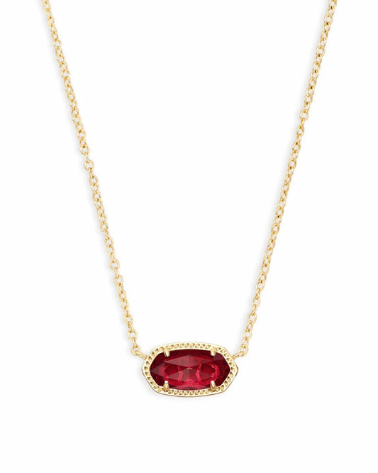 Elisa January Birthday Gold Necklace Berry Glass