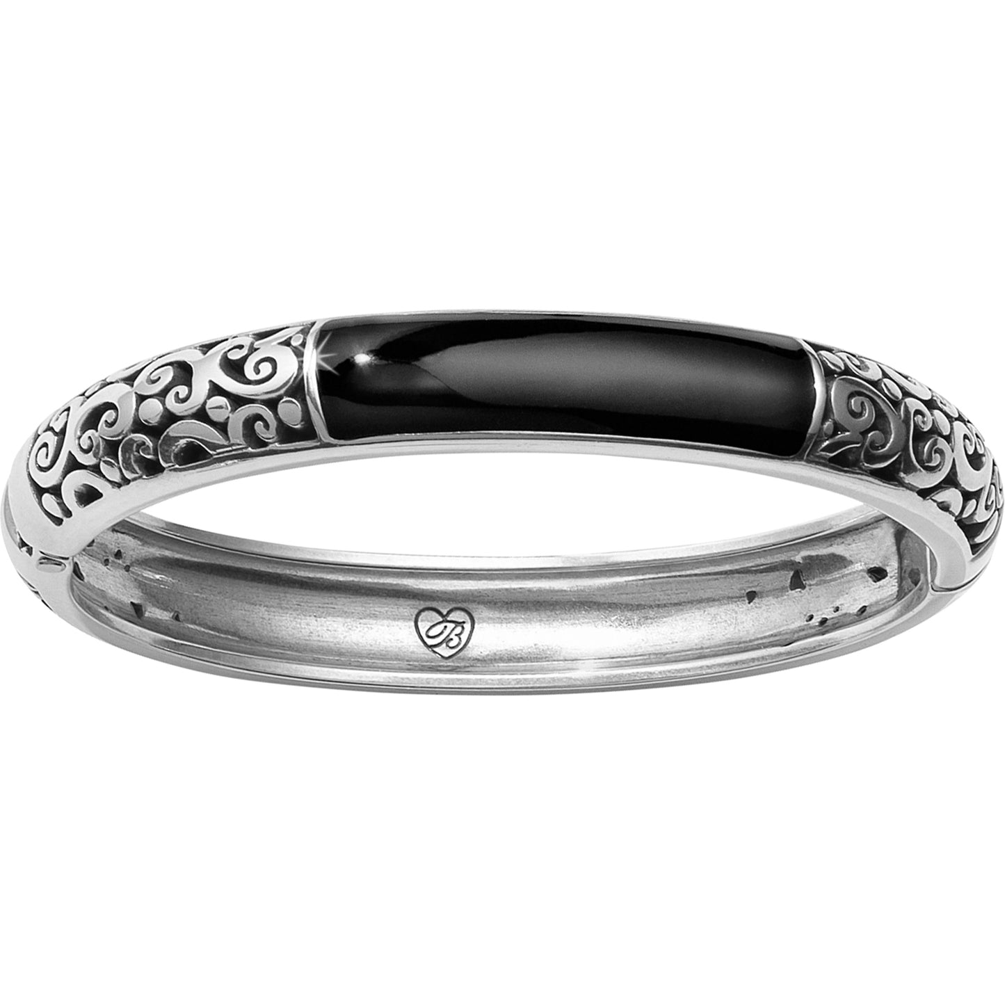 Catania Hinged Bangle Black/Silver