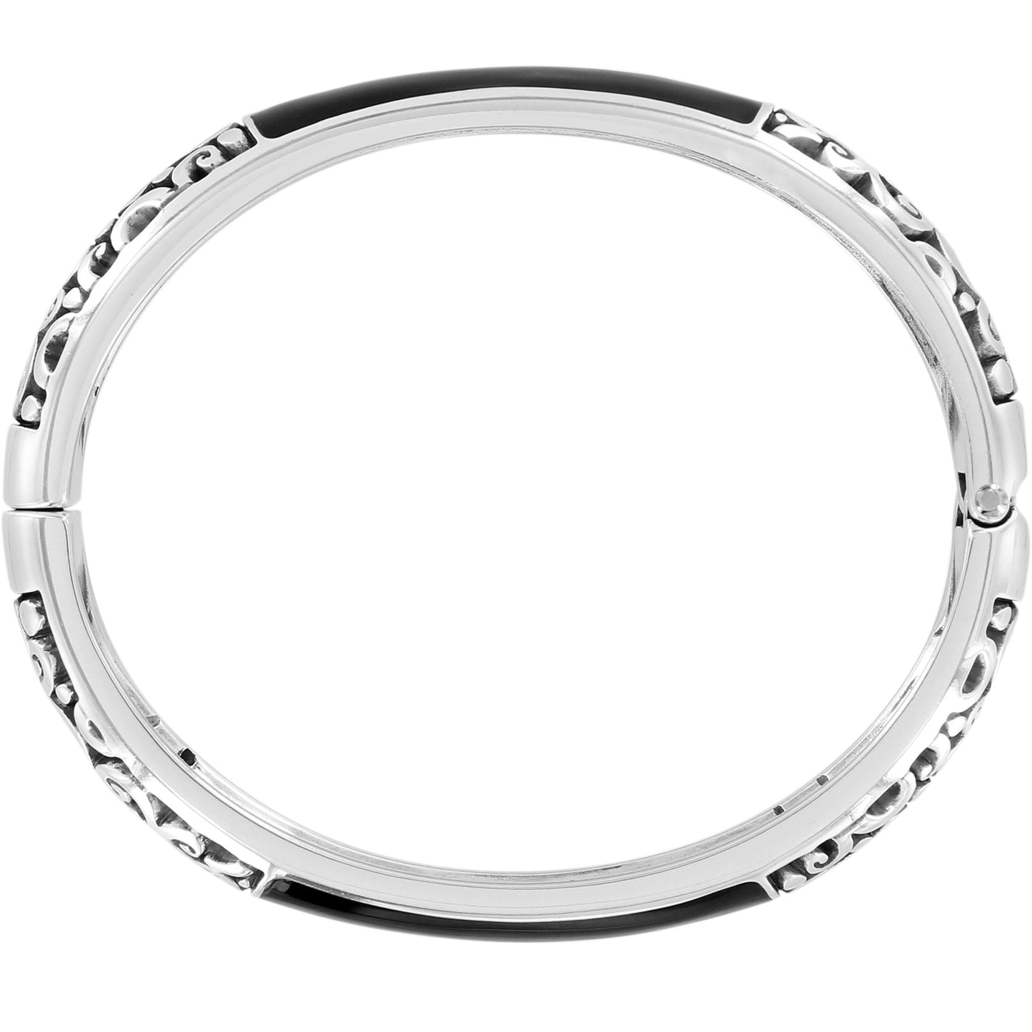 Catania Hinged Bangle Black/Silver