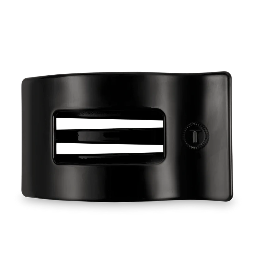 Teleties Large Flat Rectangle Hair Clip Jet Black