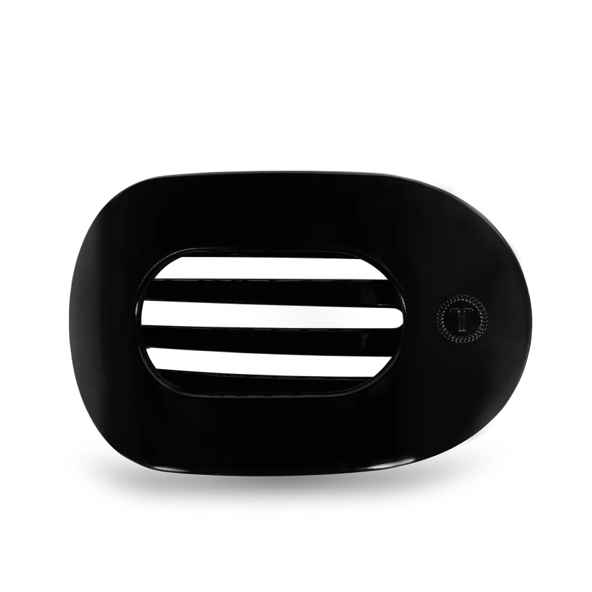 Teleties Large Flat Round Clip Jet Black