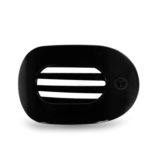 Teleties Large Flat Round Clip Jet Black