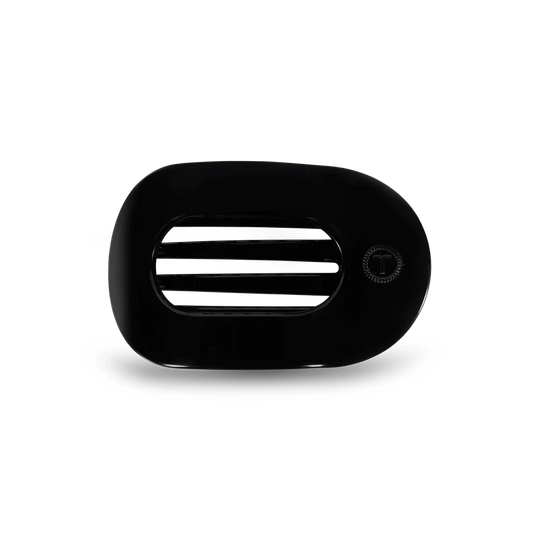 Jet Black Medium Flat Round Hair Clip