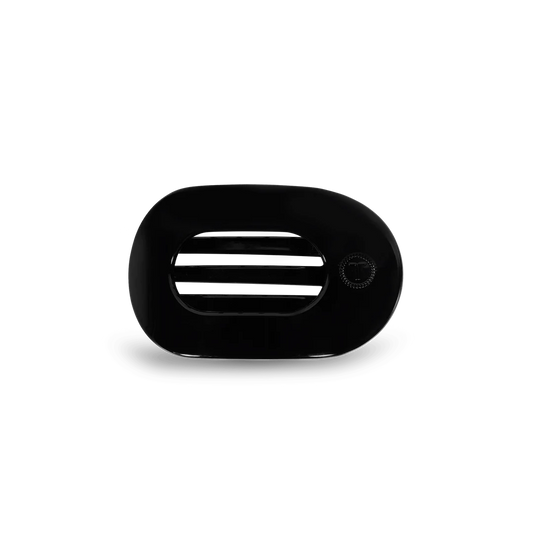Jet Black Small Flat Round Hair Clip