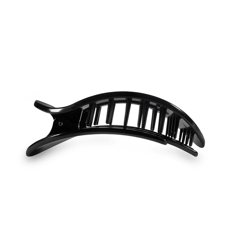 Jet Black Small Flat Round Hair Clip
