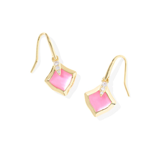 Joelle Small Drop Earrings Gold Azalea Illusion