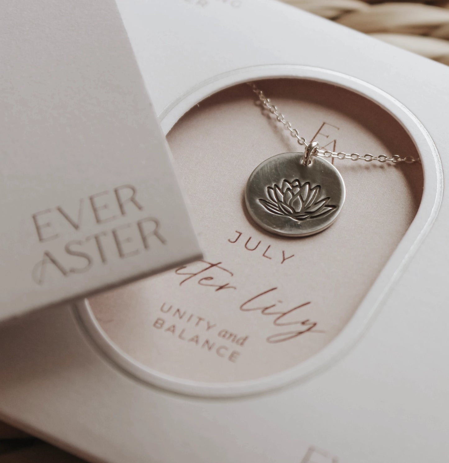 Birth Month Flower Silver Necklace with Charm