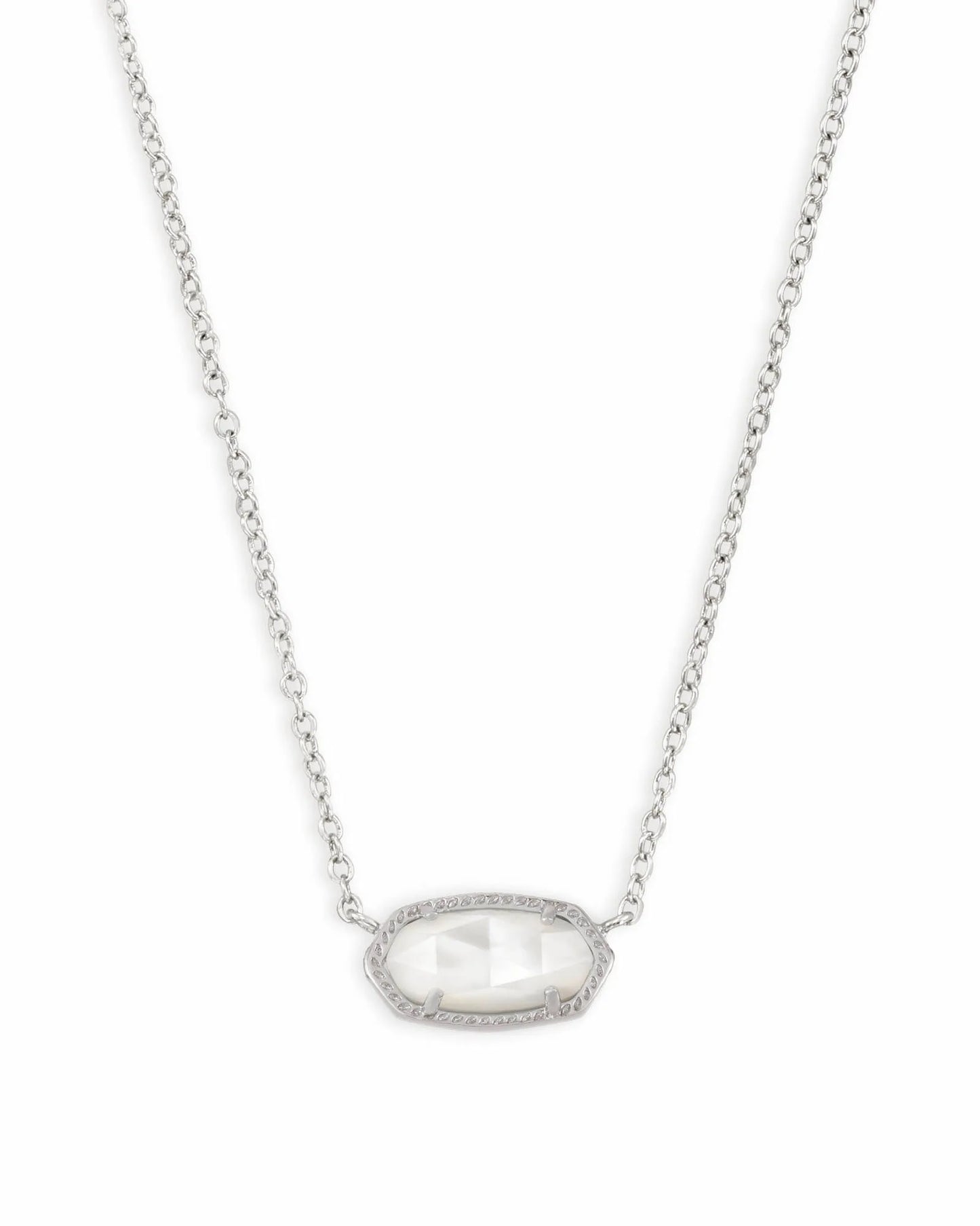 Elisa June Birthday Silver Necklace Ivory Mother of Pearl