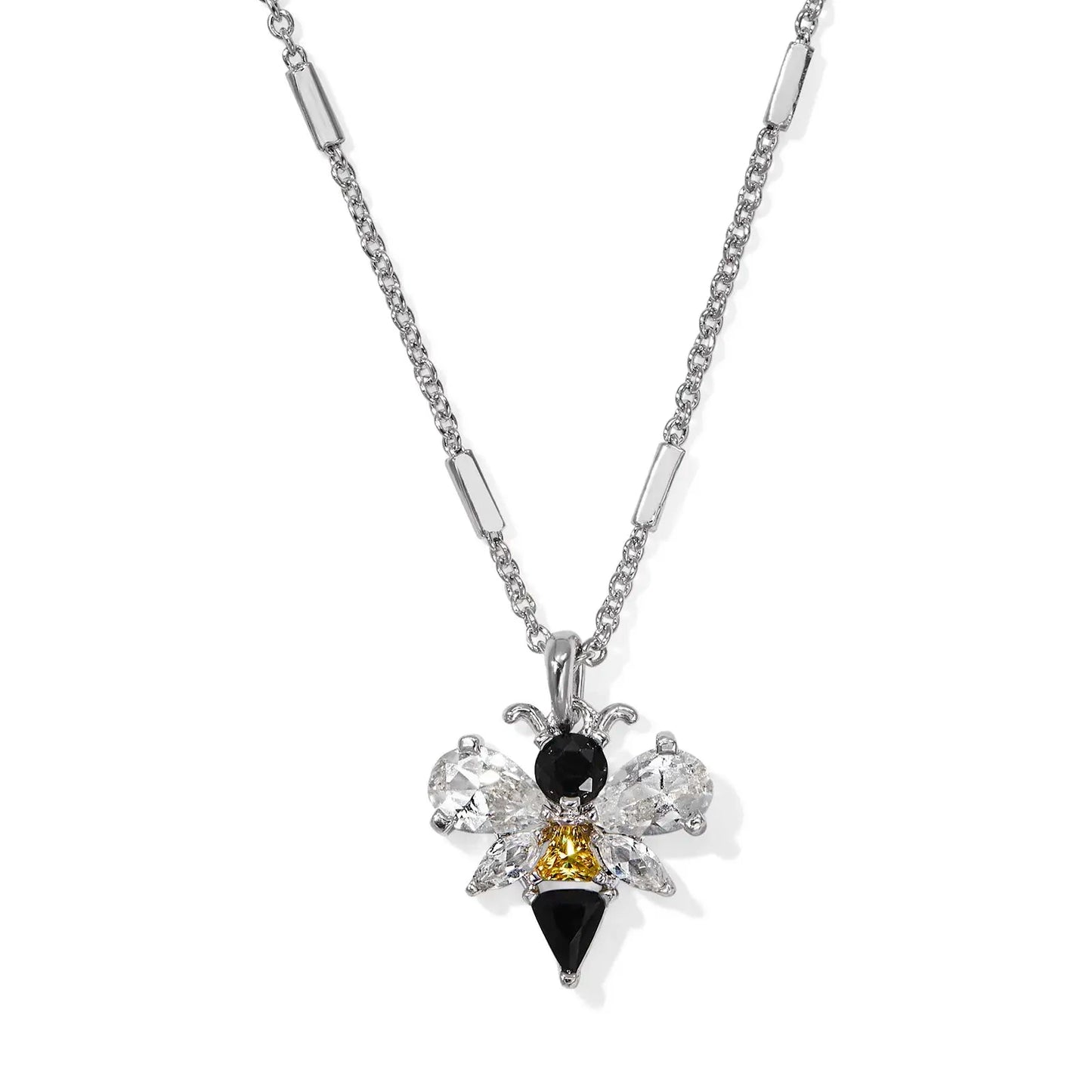 Bee Short Pendant Necklace Silver