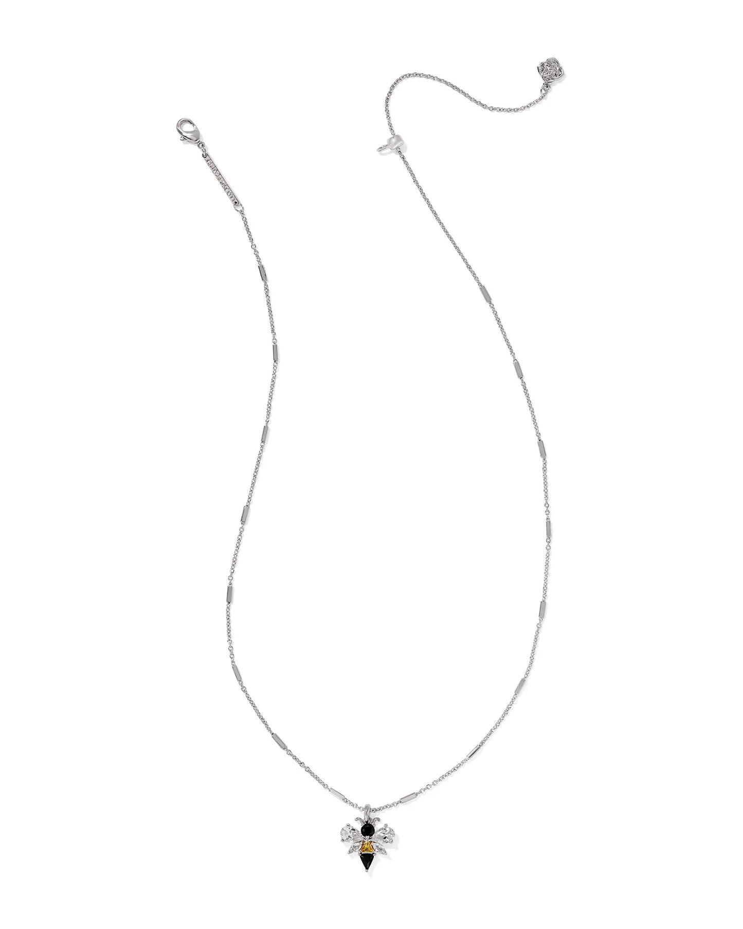 Bee Short Pendant Necklace Silver