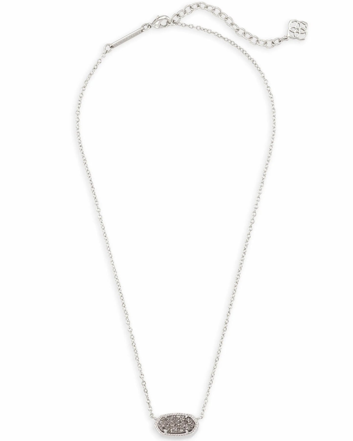 Elisa Platinum Drusy Silver Necklace