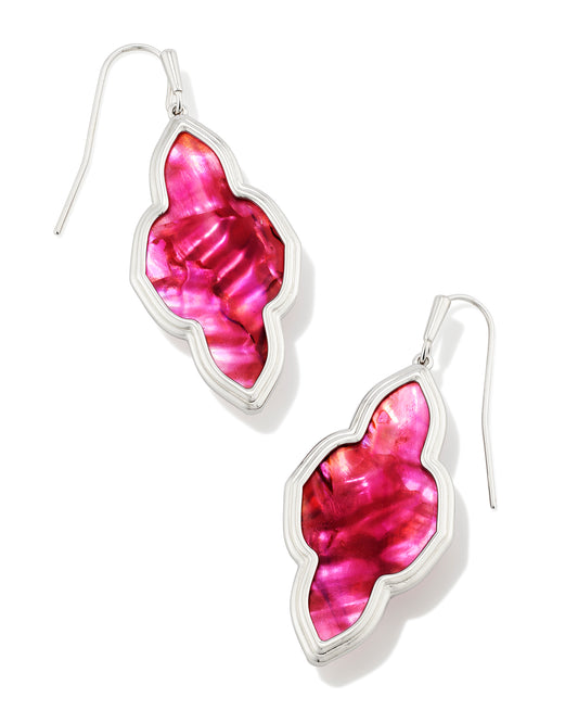 Abbie Drop Earrings Silver Light Burgundy Illusion