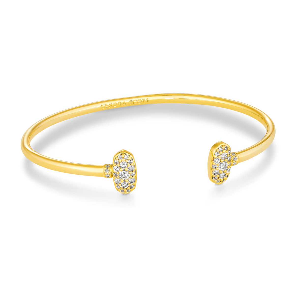 Grayson Gold Cuff Bracelet in White Crystal