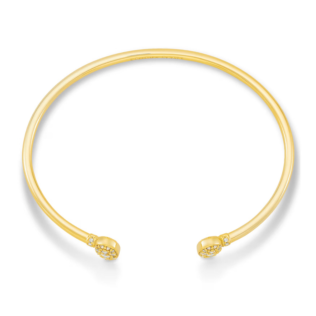 Grayson Gold Cuff Bracelet in White Crystal