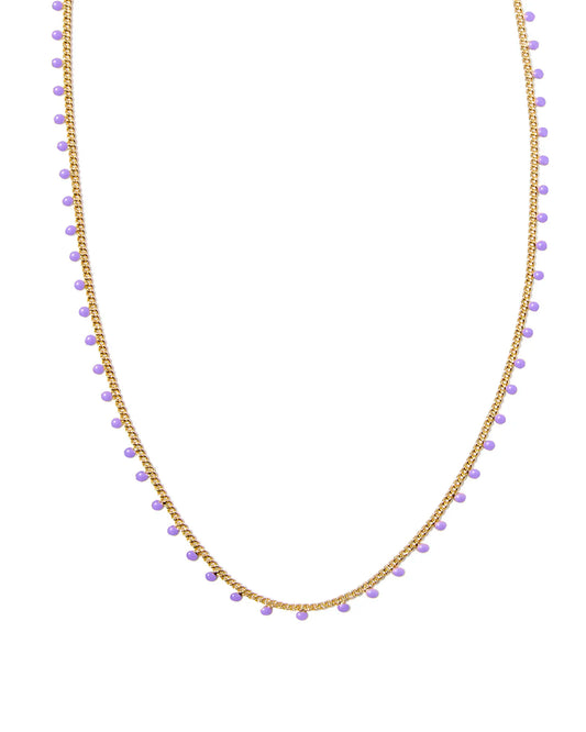 Kelsey Gold Strand Necklace in Purple Enamel